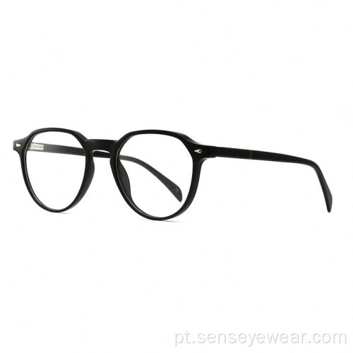 Senhoras redondas Moda Eco Acetato Óptica Quadros Eyeglasses